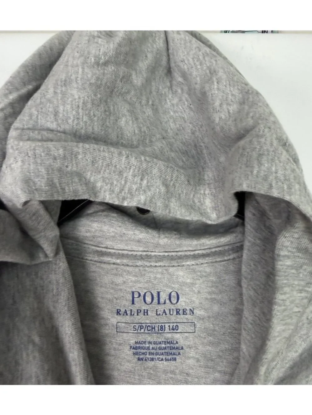 Polo Ralph Lauren Boys Hoodie Shirt Size S 8 NWT Gray Cotton Long Sleeve Top
